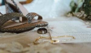 Wedding detail photo of rings
