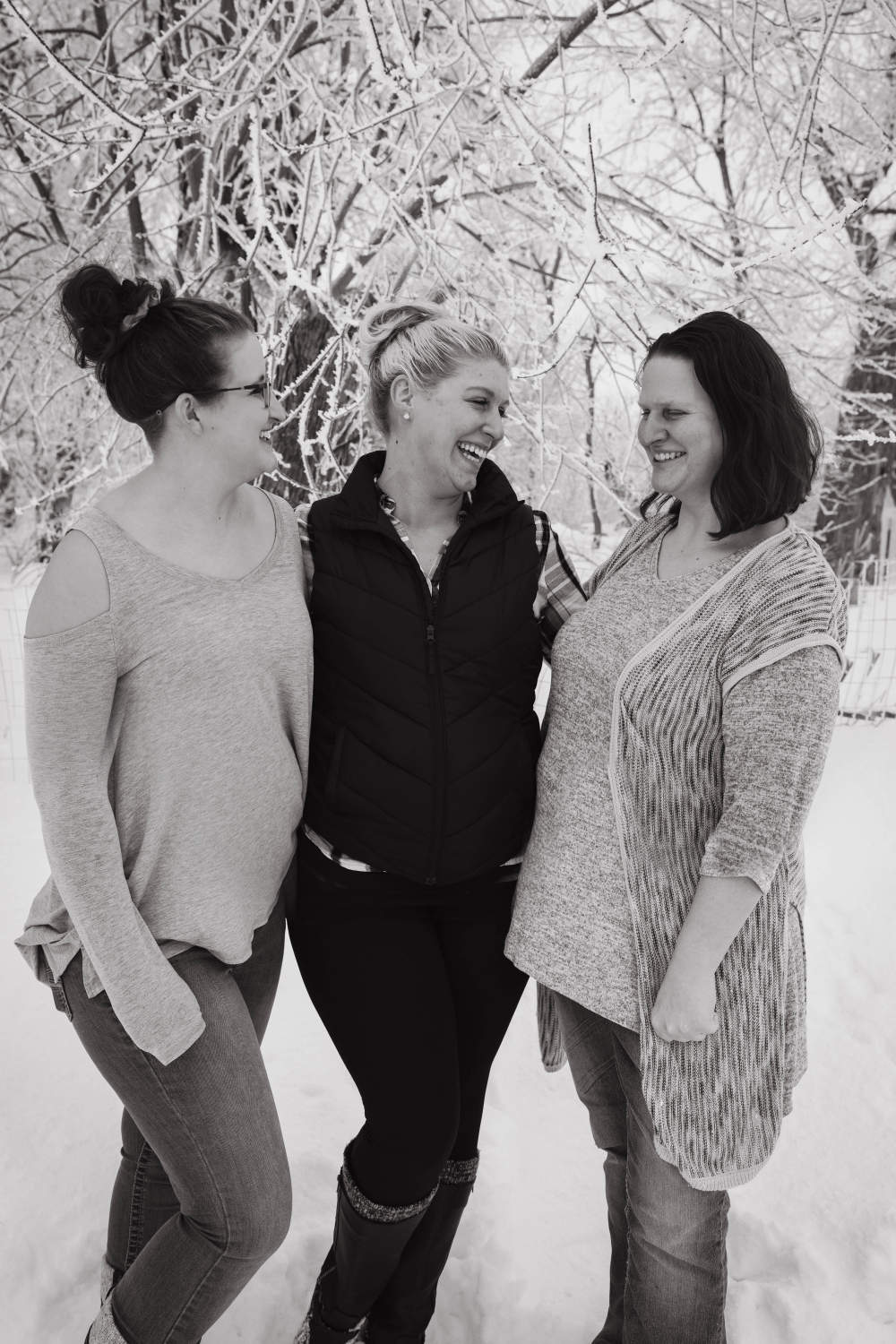 Winter Family Photo with Three Women