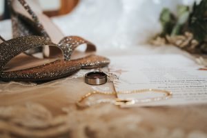 Wedding detail photo of rings