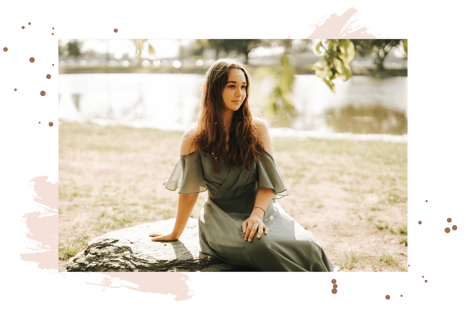 Senior Girl Sitting On Rock