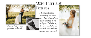 Collage of wedding photos with the caption "More than Just Pictures"