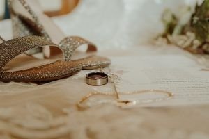 Wedding detail photo of rings