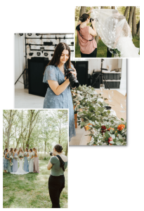 Photographer taking photos of a wedding