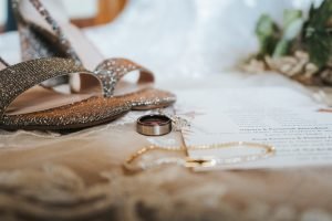 Wedding detail photo of rings