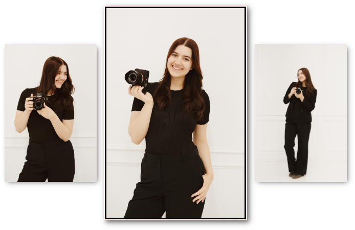Photographer in Sioux Falls holding camera collage