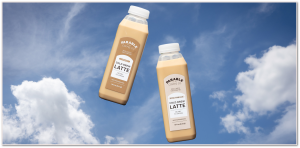Product photo of bottles of coffee in the sky